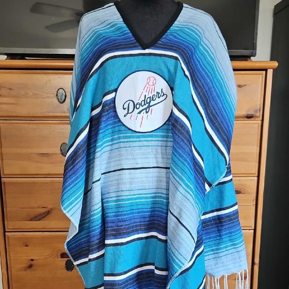 Blue Striped Poncho